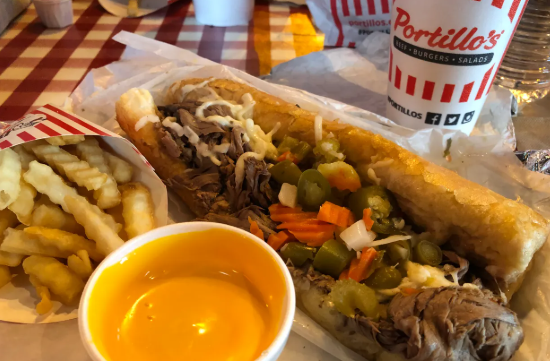 the actual portillo's italian beef sandwich. Of course you have to get the "whiz" on the side.