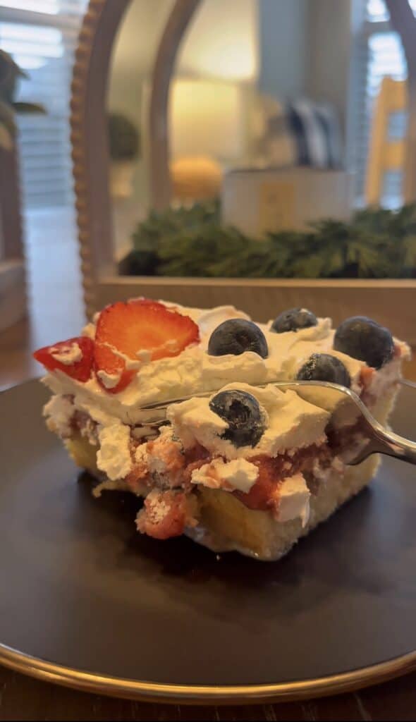 Strawberry Poke Cake, aka Flag Cake or "McCann Cake" 