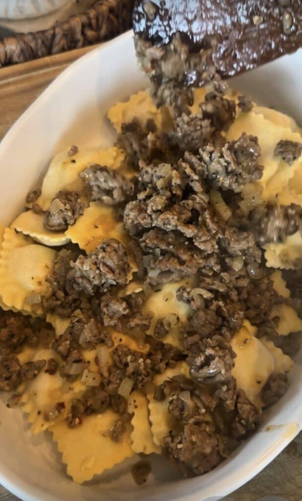 Sausage Alfredo Ravioli