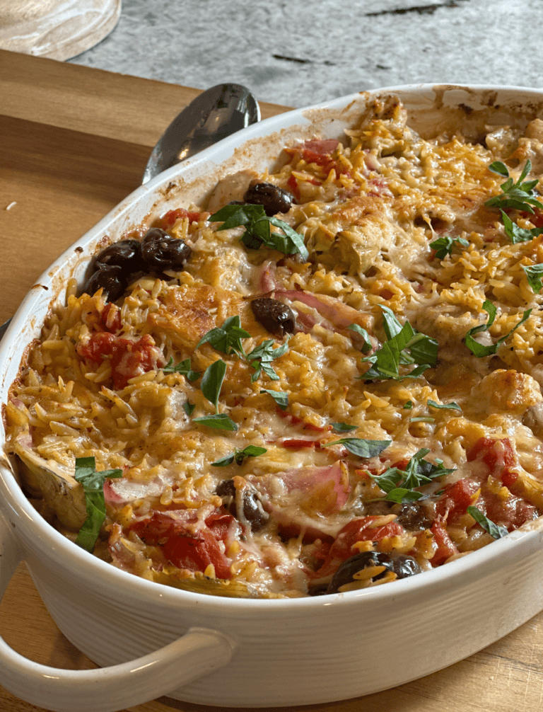 This one pan Greek chicken recipe is perfect for busy weeknights. The ingredients are simple, but the flavor is big.