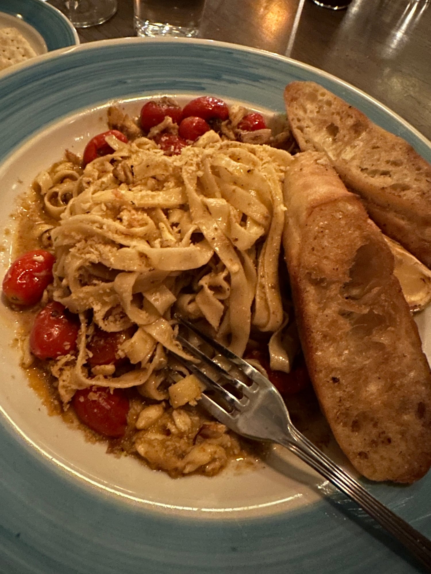 Bowl of crab pasta served at The Darling Oyster Bar in Savannah